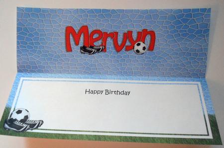 Large Dl Birthday Mervyn Football Matching Insert by Eunice Roberts