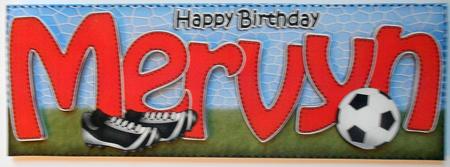 Large Dl Birthday Mervyn Football Card & 3D Decoupage by Eunice Roberts