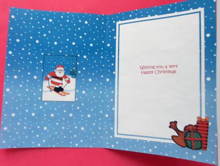 Christmas Skiing Santa 5x7 Matching Insert by Eunice Roberts