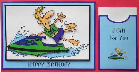 Gift Card Holder - Jet Skiing 1 by Eunice Roberts