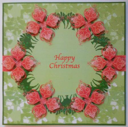 Rred Stylised Flowers on Holly Background Design Paper by Eunice Roberts