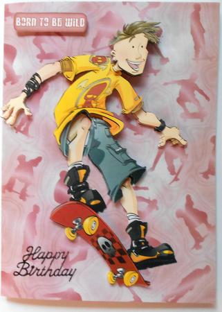Skater Dude Yellow Decoupage Sheet by Eunice Roberts