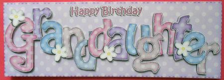 Large Dl Birthday Granddaughter Dots & Flowers 3D Decoupage by Eunice Roberts