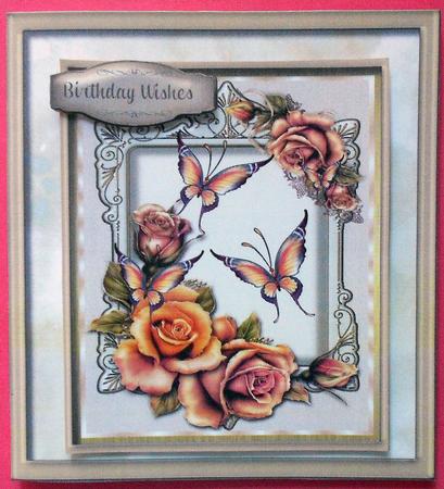 Beautiful Golden Roses and Butterflys  by Eunice Roberts