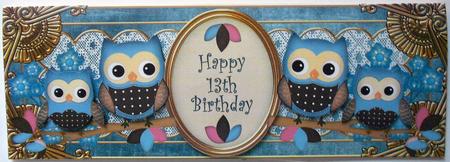 Blue Owls 13th Birthday Large Dl Decoupage Step by Step by Eunice Roberts