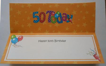 Large Dl 50th Birthday Celebrations Insert by Eunice Roberts