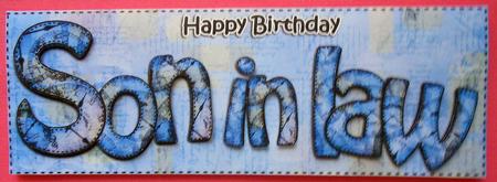 Large Dl Birthday Son in Law Clocks 3D Decoupage by Eunice Roberts