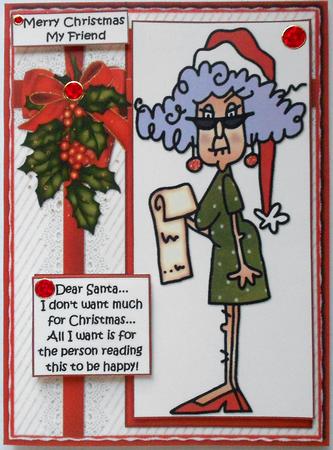 Stella is Being Nice This Christmas Quick Card by Eunice Roberts