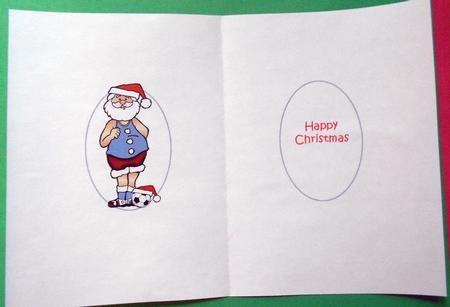 Santa Loves Football Man City Blue Insert by Eunice Roberts