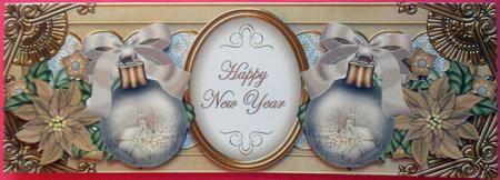 Cream Church Happy New Year Large Dl Topper by Eunice Roberts
