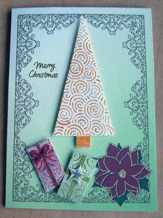 Red Poinsettia & Multi Swirls Frame Note Paper 1 by Eunice Roberts