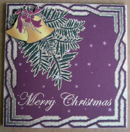 Twisted Frame with Christmas Bells Large Topper (red) by Eunice Roberts