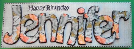 Large Dl Birthday Jennifer Roses Card & 3D Decoupage by Eunice Roberts