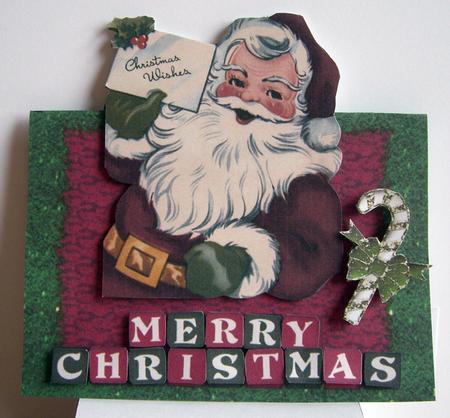 Retro Santa Over the Edge by Eunice Roberts