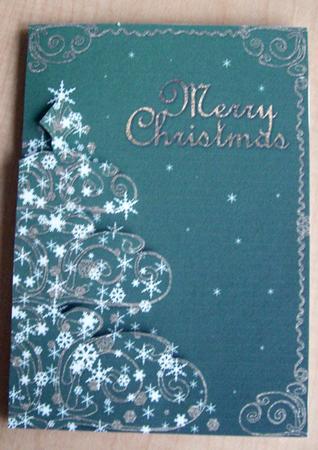 Swirls & Snowflakes Christmas Tree ( Dark Green) by Eunice Roberts