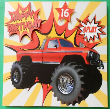 Red Monster Truck! 8x8 by Eunice Roberts