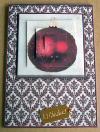 Red & Silver Bauble Quick Card by Eunice Roberts