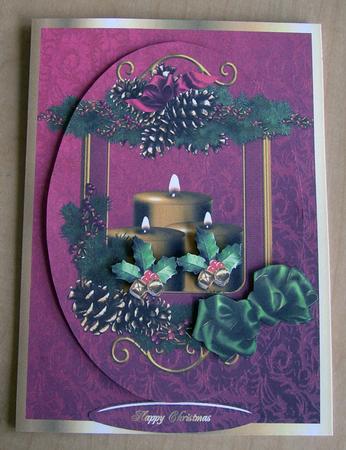 Christmas Pinecones and Candles by Eunice Roberts