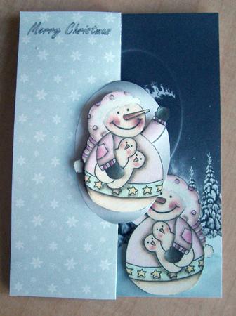 Snowman Waving to Santa by Eunice Roberts