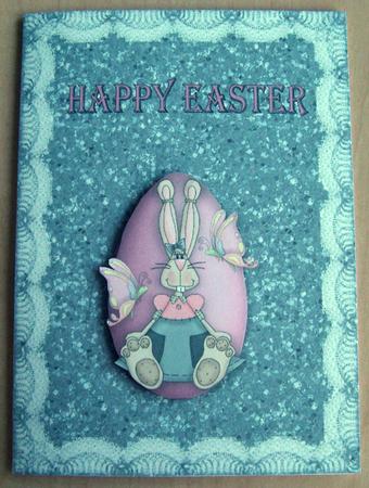 A4 Cute Easter Rabbit Card by Eunice Roberts