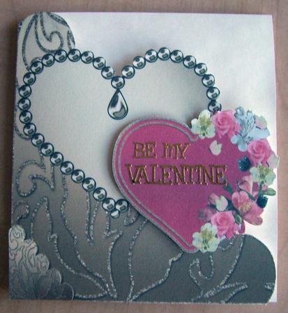 Jeweled & Floral Hearts Large Scalloped Corner Stacker by Eunice Roberts