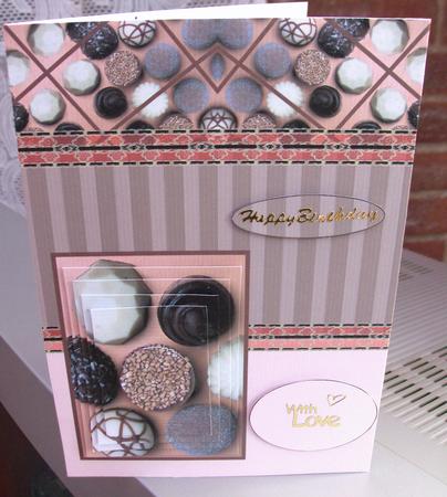 Chocolate Pyramid Card Front by Eve Bartlett