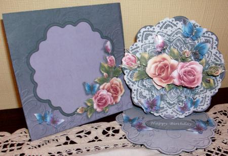 Illuminated Roses and Lace Flower Shaped Easel Card Kit by Eve Bartlett