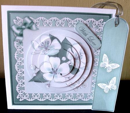 Apple Blossom Quick Card with Circle Pyramage Topper by Eve Bartlett