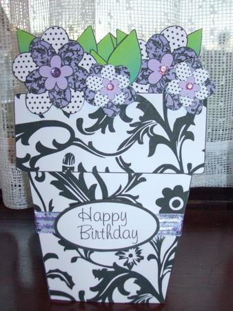 Purple Flowerpot Card 1 by Eve Bartlett