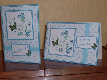 Blue Daisies Card-fronts and Decoupage Topper by Eve Bartlett