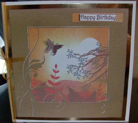 Butterfly Sunset Card Front - Topper by Eve Bartlett