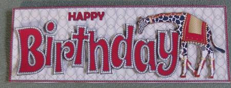 Indian Giraffe Birthday Large Dl 3 by Eve Bartlett