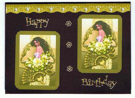 Dark Colours Vintage Lace Borders with Pearls by Eve Mcmean