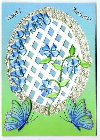 Blue Glass Flowers - Trellis Card Kit by Eve Mcmean