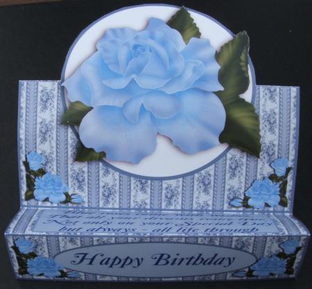 Blue Roses Zig Zag Card by Eve Mcmean