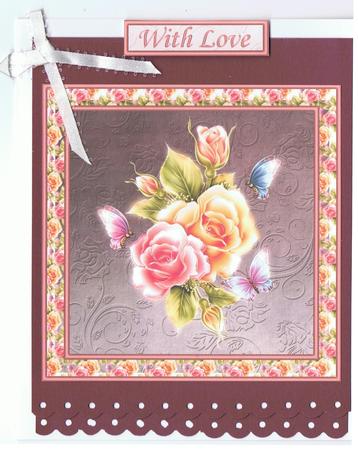 Roses and Butterflies 8x8 Topper Sheet by Eve Mcmean