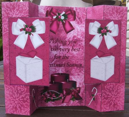 Raspberry Blush Christmas Double Fold Back Card by Eve Mcmean