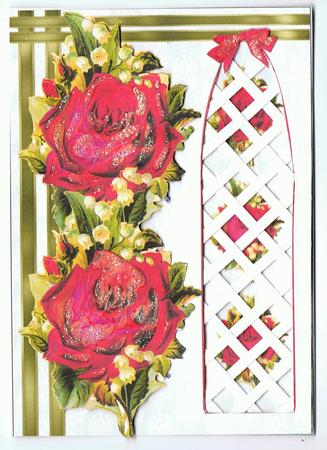 Vintage Roses & Lily of the Valley Side Trellis Card by Eve Mcmean