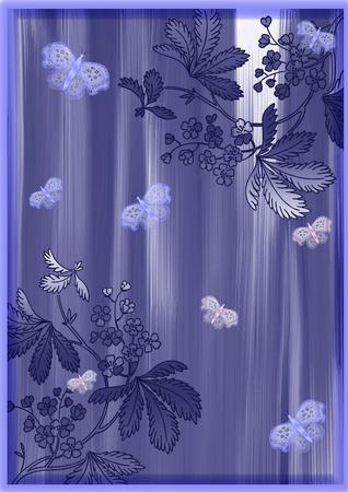 Sky Floral Corner Painted A4 Backing Paper by Eve Mcmean