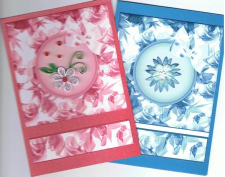 Aqua and Pink Blank Easel Card Fronts by Eve Mcmean