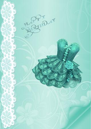 Floral Embossed with Page Curl - Aqua Green by Eve Mcmean