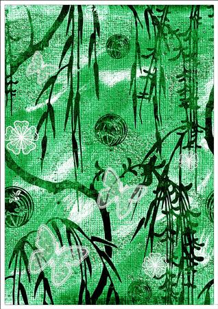 Oriental Birds 2 Floral A4 Backing Paper by Eve Mcmean