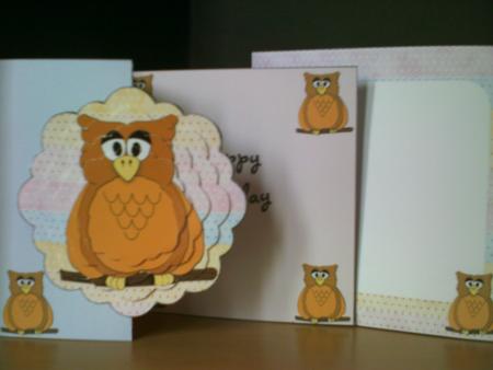 Brown Owl Scalloped Fold Back Card Kit by Faith Irvine