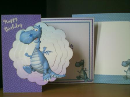Blue Scales Dragon Scalloped Fold Back Card Kit by Faith Irvine