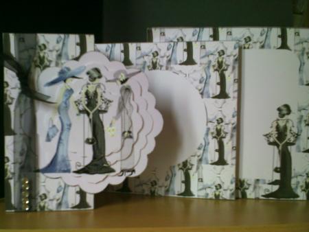 Three Parisian Ladies Scalloped Fold Back Card Kit by Faith Irvine