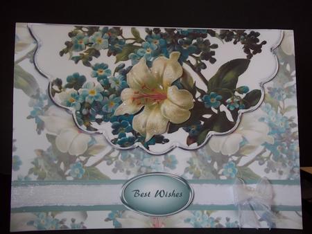 Forget Me Nots & Lily Envelope Card by Faith Irvine