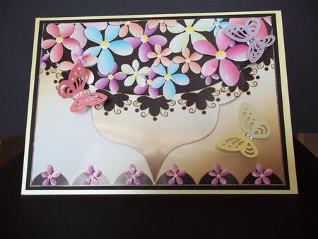 Colorful Flowers Shaped Side Stacker Card by Faith Irvine