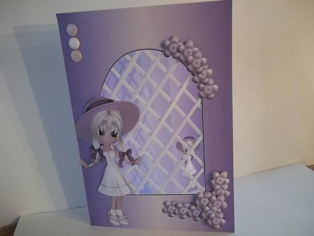 Girl in Lilac Hat Trellis Card Kit by Faith Irvine