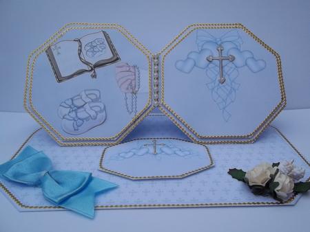 Baby Boy Christening Easel Kit by Faith Irvine