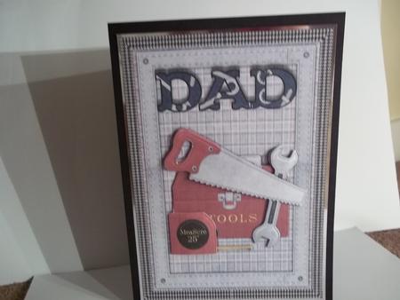 Dads Tools Card Front with Decoupage by Faith Irvine